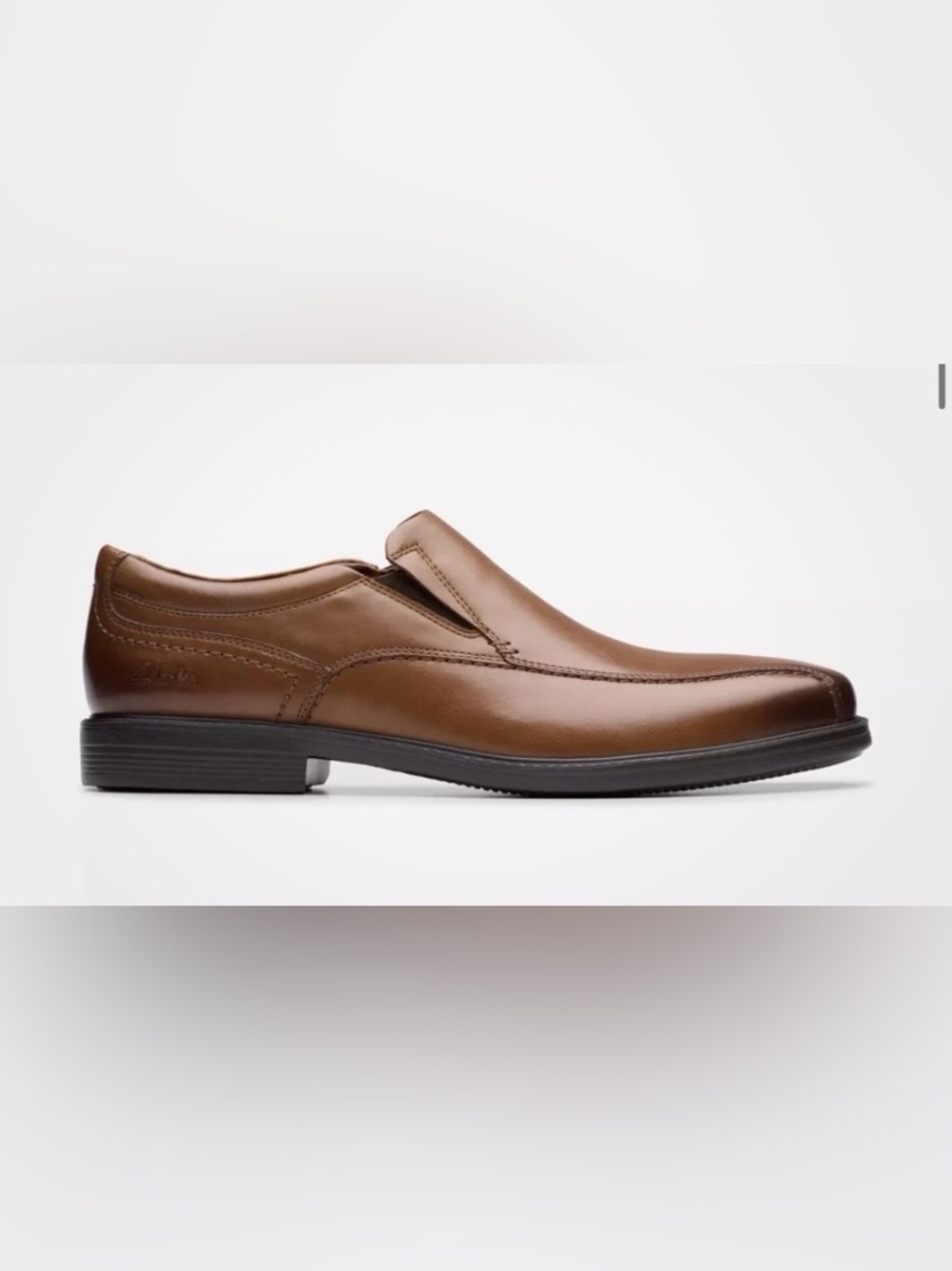Clarks Brown Leather Slip-On Loafers for Men
